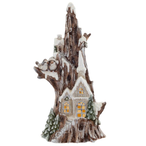 Фигура декоративная с подсветкой "Домик на скале с птичками" Фигура декоративная с подсветкой "Домик на скале с птичками"