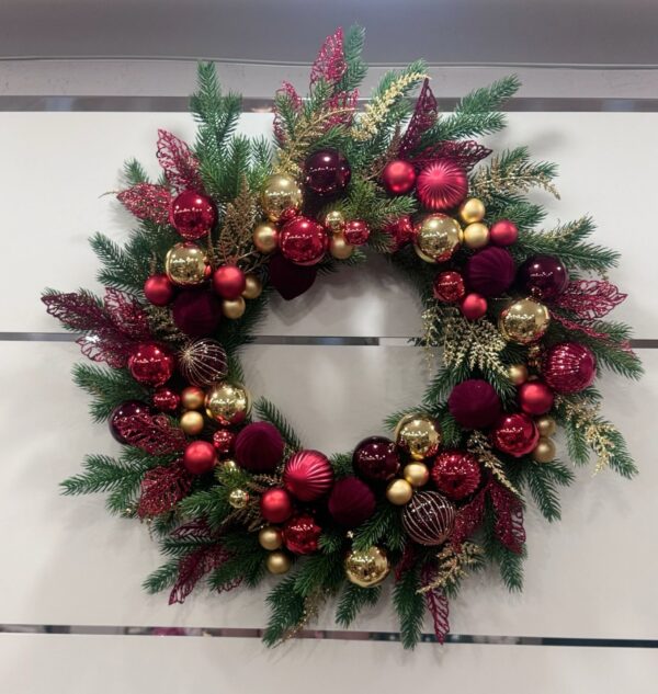 Рождественский венок Бардовый блеск Рождественский венок Бардовый блеск