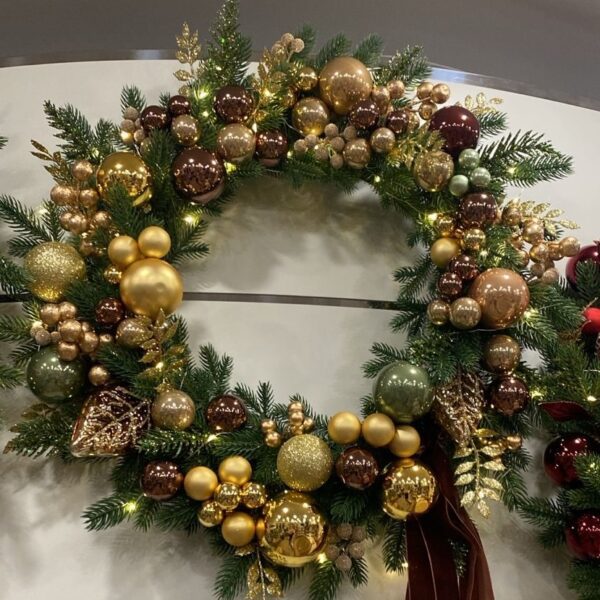 Рождественский венок Бронзовый блеск Рождественский венок Бронзовый блеск