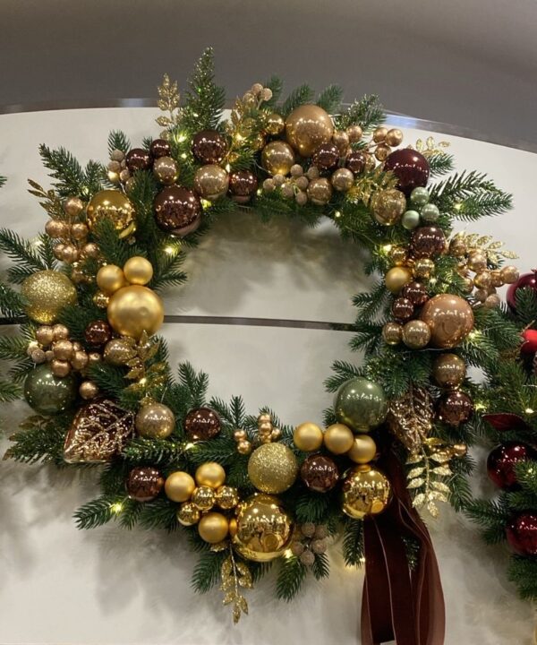 Рождественский венок Бронзовый блеск Рождественский венок Бронзовый блеск