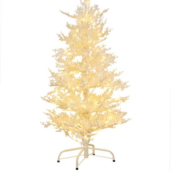 Ель белая с лампочками 120 см 100 LED Ель белая с лампочками 120 см 100 LED