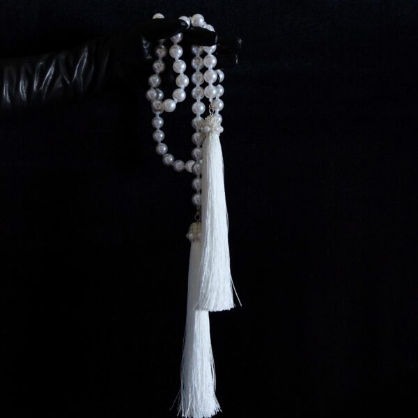 Елочное украшение "Нить жемчуга белая"