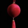Елочное украшение Красный шар с кисточкой Елочное украшение Красный шар с кисточкой