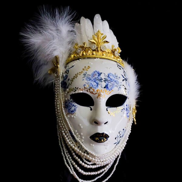 Венецианская маска украшение для елки "Дама"