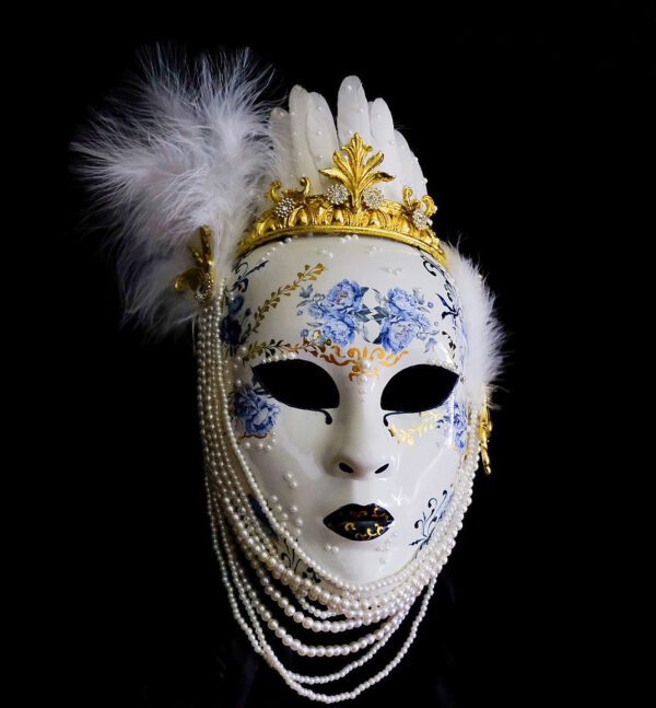 Венецианская маска украшение для елки "Дама" Венецианская маска украшение для елки "Дама"