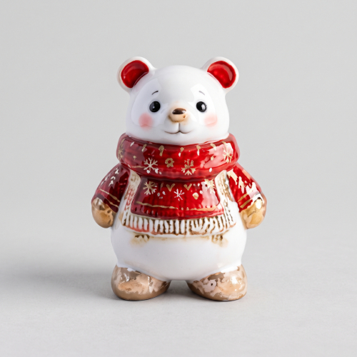 Короб цилиндрический большой, красный, золотой бант